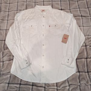 Levis White Shirt Large